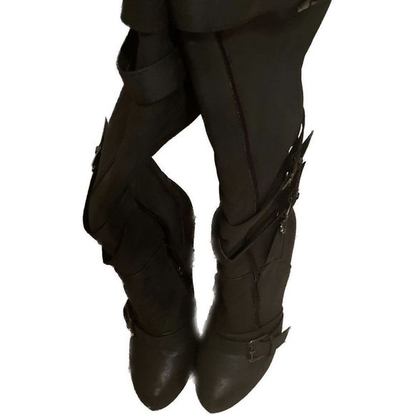 Knee High Buckle High Heel Boots - Picture 6 of 6